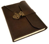 Alternative view 1 of Dark Brown Leather Journal with Flap and Latch Closure