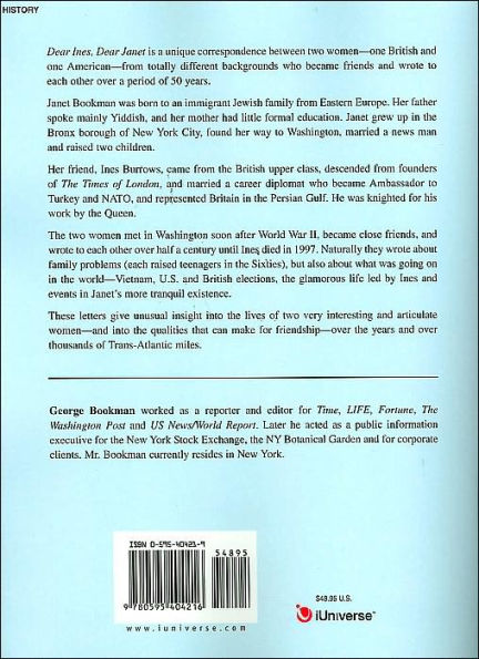 Dear Ines ... Dear Janet: 50 Years of Transatlantic Letters Between Two Friends