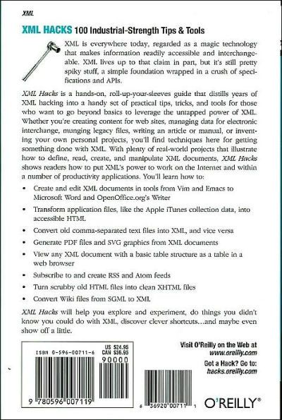 XML Hacks: 100 Industrial-Strength Tips and Tools