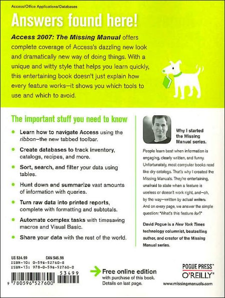 Access 2007: The Missing Manual: The Missing Manual