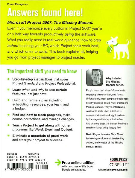 Microsoft Project 2007: The Missing Manual: The Missing Manual