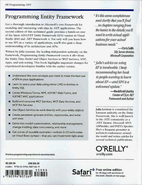 Programming Entity Framework: Building Data Centric Apps with the ADO.NET Framework