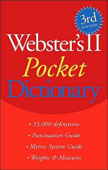 Webster's II Pocket Dictionary / Edition 3