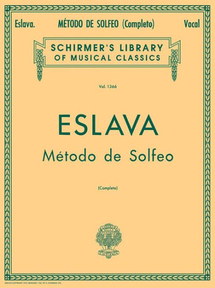 Metodo de Solfeo - Complete: Schirmer Library of Classics Volume 1366 Voice Technique