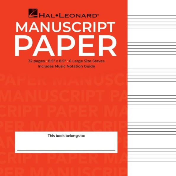 Wide Staff Manuscript Paper Red Cover