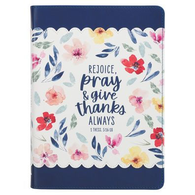 Journal Classic Floral Rejoice, Always 1 Thess. 5:16-18