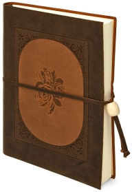 Title: Inlay Rose Brown Italian Leather Journal with Tie