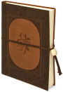 Inlay Rose Brown Italian Leather Journal with Tie