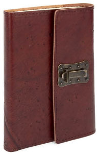 Chocolate Brown Italian Leather Snap Journal With Pencil Wood Textured Brown Italian Leather Journal With Lock 6