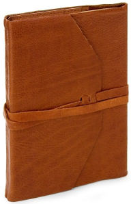 Title: Poet's Cognac Soft Leather Italian Journal with Tie ( 6' x 9