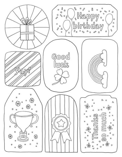 Color-Your-Own All Occasions Greeting Cards: 16 Cards and 30 Gift Tags