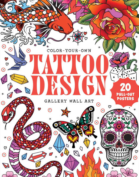 Tattoo Design: Coloring Book: Color-Your-Own Gallery Wall Art