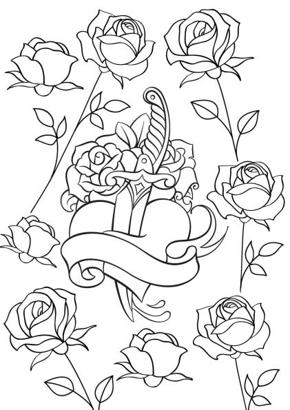 Tattoo Design: Coloring Book: Color-Your-Own Gallery Wall Art