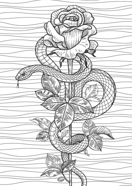Tattoo Design: Coloring Book: Color-Your-Own Gallery Wall Art