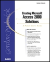 Creating Microsoft Access 2000 Solutions: A Power Users' Guide