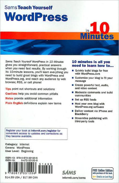Sams Teach Yourself WordPress in 10 Minutes
