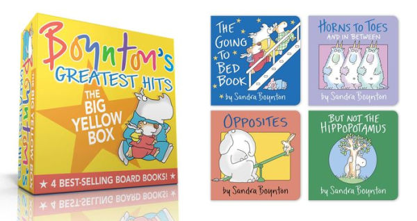 Boynton's Greatest Hits The Big Yellow Box (Boxed Set): The Going to Bed Book; Horns to Toes; Opposites; But Not the Hippopotamus