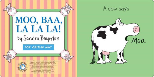 Moo, Baa, La La La!: Oversized Lap Board Book