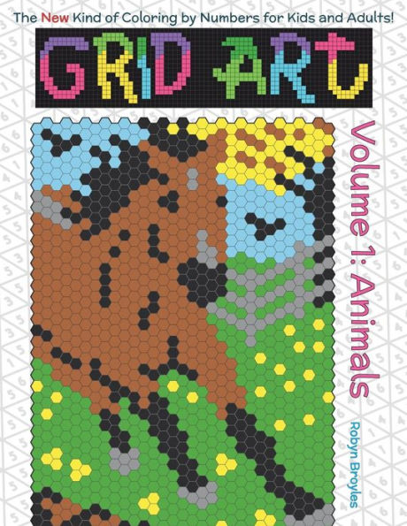 Grid Art: Animals: Coloring Book for Kids and Adults