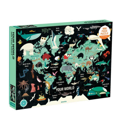 World Map Barnes And Noble Map of the World 1000 Piece Family Puzzle by Mudpuppy, Paul Diviz 