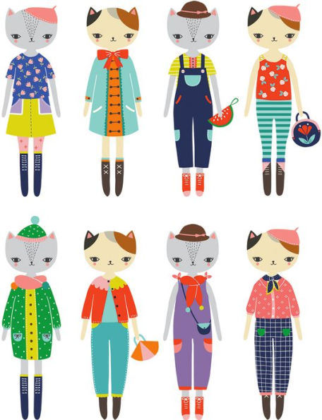 Cat Fashion Magnetic Figures