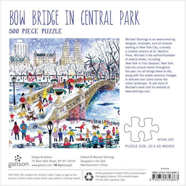 Michael Storrings Bow Bridge in Central Park 500pc Puzzle