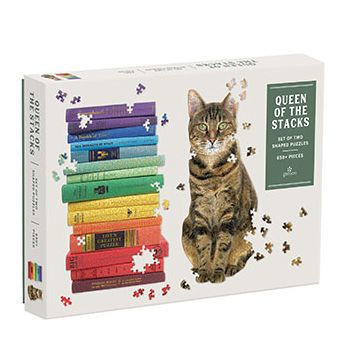 Queen of the Stacks Set of 2 Shaped Jigsaw Puzzles - 650 Pieces