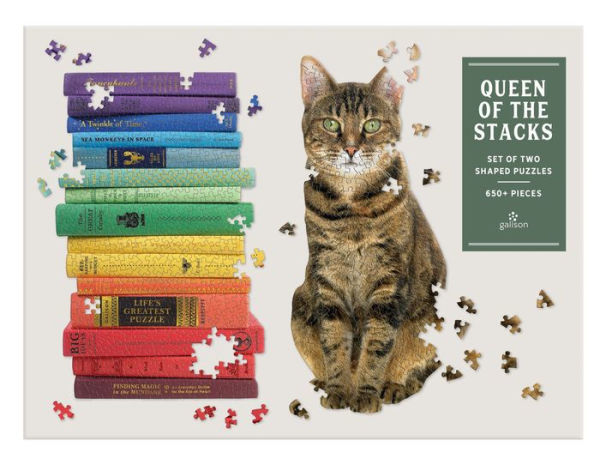 Queen of the Stacks Set of 2 Shaped Jigsaw Puzzles - 650 Pieces