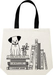 Alternative view 1 of Dog on a Book Stack Tote Bag