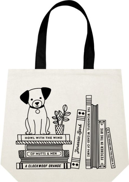 Dog on a Book Stack Tote Bag by Galison Barnes Noble