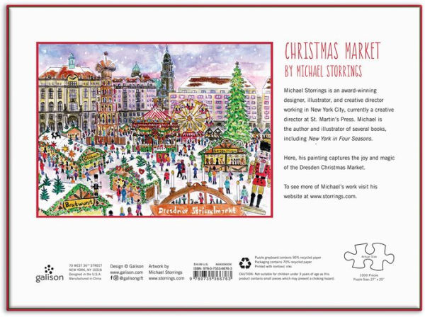 Michael Storrings Christmas Market in Dresden 1000 Piece Puzzle