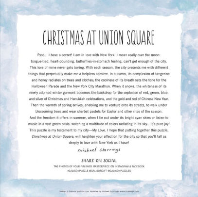 500 piece Puzzle Michael Storrings Christmas at Union Square