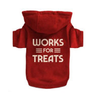 Title: Works For Treats Dog Hoodie - XS