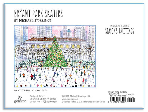 Michael Storring Bryant Park Skaters Holiday Notecards