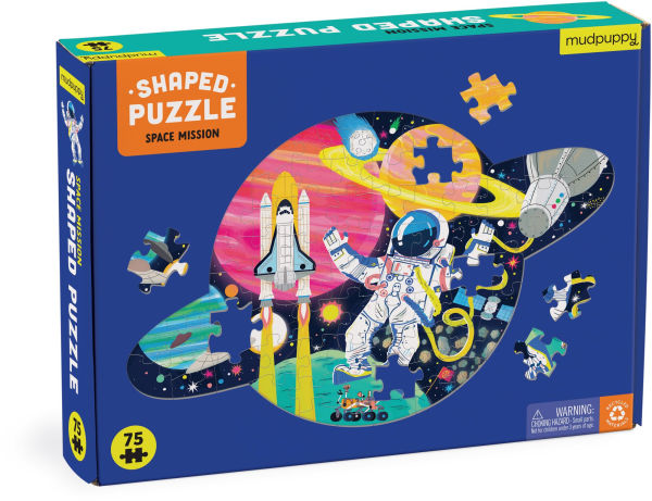 Space Mission 75 Piece Shaped Scene Puzzle