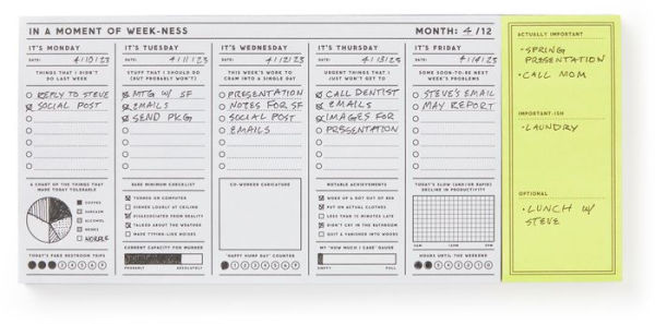 In a Moment of Weekness Weekly Planner Pad