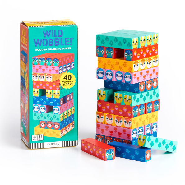 Wild Wobble! Wooden Tumbling Tower