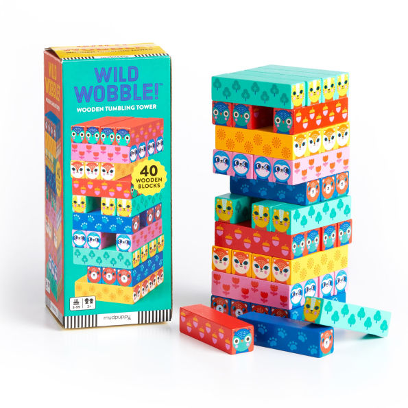 Wild Wobble! Wooden Tumbling Tower