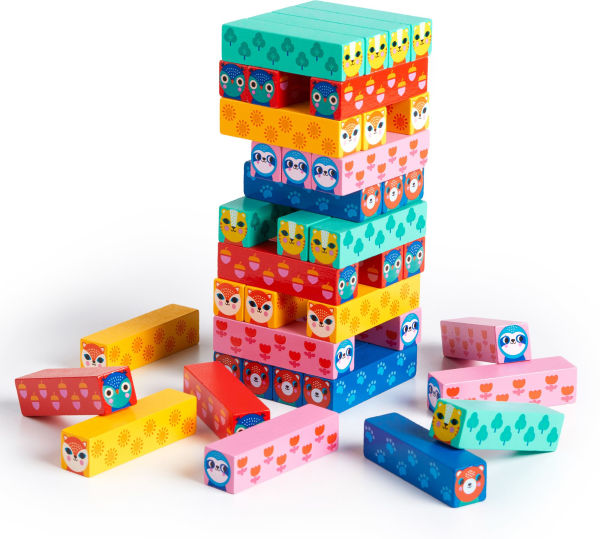 Wild Wobble! Wooden Tumbling Tower