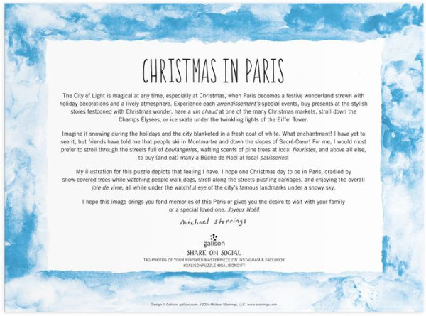 Michael Storrings Christmas in Paris 1000 Piece Foil Puzzle