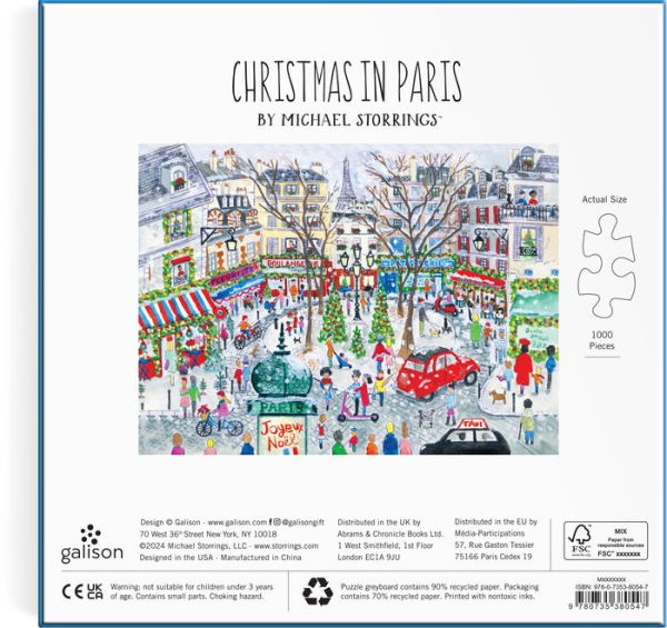 Michael Storrings Christmas in Paris 1000 Piece Foil Puzzle