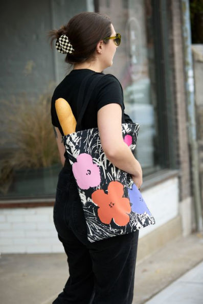 Warhol Flowers Canvas Tote Bag - Pink