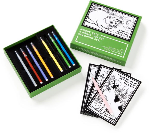 Moody Cats Magic Velvet Coloring Set