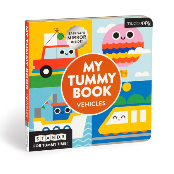 My Tummy Book Vehicles: High-Contrast Fold-Out Book That Stands for Tummy Time, Baby-Safe Mirror Inside!