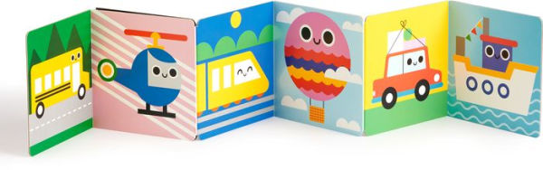 My Tummy Book Vehicles: High-Contrast Fold-Out Book That Stands for Tummy Time, Baby-Safe Mirror Inside!