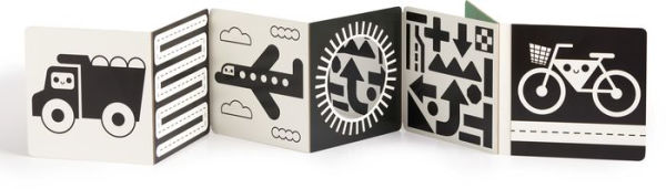 My Tummy Book Vehicles: High-Contrast Fold-Out Book That Stands for Tummy Time, Baby-Safe Mirror Inside!