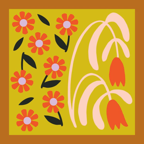 Abstract Floral Set of 4 Cube Puzzle