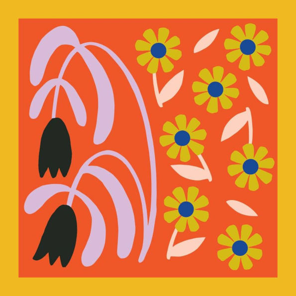 Abstract Floral Set of 4 Cube Puzzle