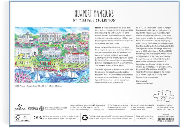 Michael Storrings Newport Mansions 1000 Piece Puzzle