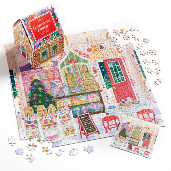 Joy Laforme Gingerbread Cottage 500 Piece Puzzle In A House